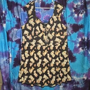 Sweet Society (Hot Topic) Cat All Over Print Lace Trim Cap Sleeve Dress 3X NWT
